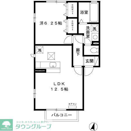 メゾン・ルアーIII(1LDK/1階)の間取り写真