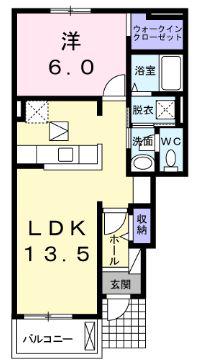 高松琴平電鉄長尾線 元山駅(高松) 徒歩9分 2階建 築13年(1LDK/1階)の間取り写真