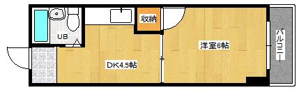 第3山本ビル(1DK/4階)の間取り写真