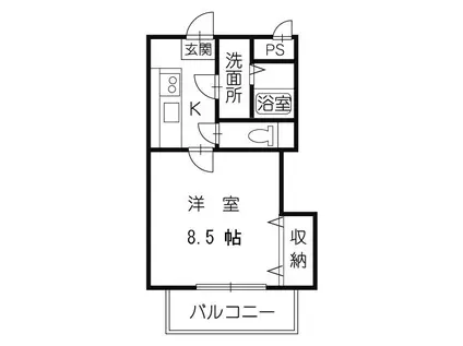 ベルメゾン宮田(1K/1階)の間取り写真