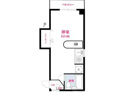 ラ・メール21(ワンルーム/3階)の間取り写真