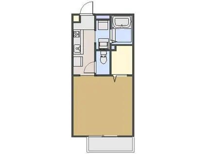 フェルメール(1K/2階)の間取り写真
