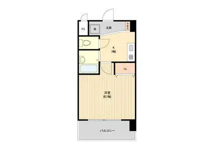 パークフラッツ金山(1K/7階)の間取り写真