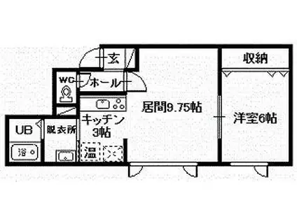 SOLEIL II(1LDK/1階)の間取り写真