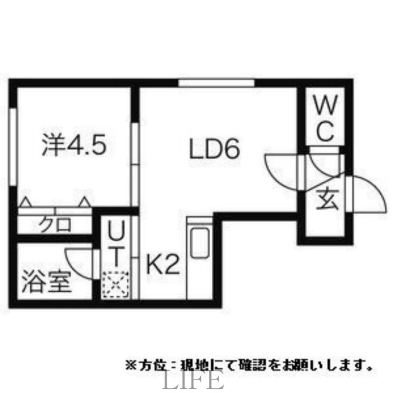 サウザンドファイン厚別(1LDK/2階)の間取り写真