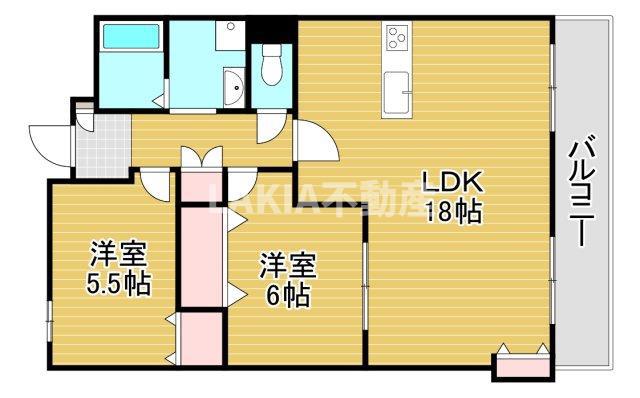 ISM大阪城公園(2LDK/9階)の間取り写真