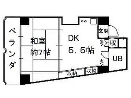 山形セントラルコーポ(1DK/4階)の間取り写真
