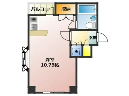 CASA K-RYU(ワンルーム/3階)の間取り写真