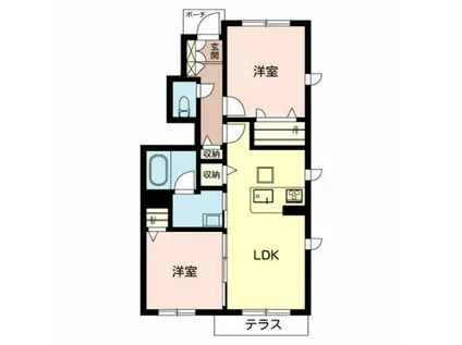 パーチェ(2LDK/1階)の間取り写真