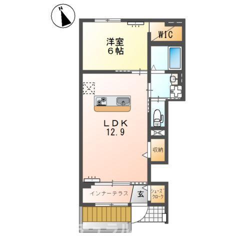 スイレン(1LDK/1階)の間取り写真