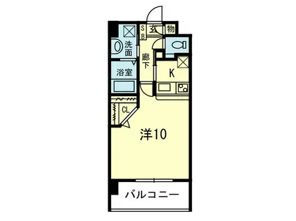 ロイヤルハイネスセカンド(1K/4階)の間取り写真