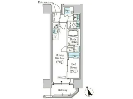 浅草蔵前レジデンス 旧プライムブリス浅草蔵前(1DK/6階)の間取り写真