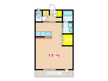 コーポ奈良III(ワンルーム/1階)の間取り写真