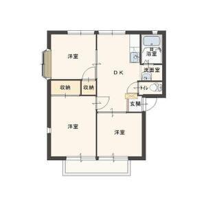 トミーハイツ茂呂山B(3DK/1階)の間取り写真