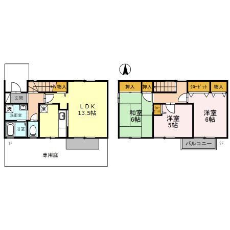 ビアハウス(3LDK/1階)の間取り写真