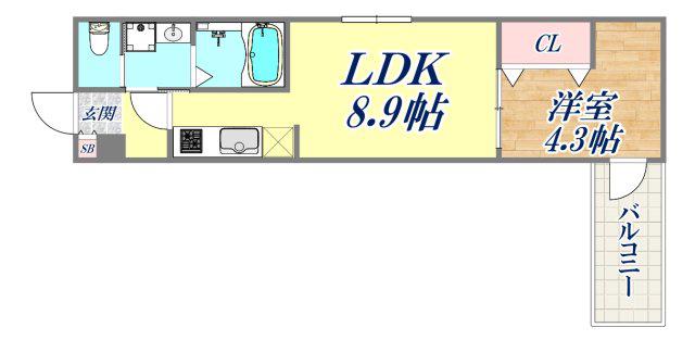 ALEGRIA垂水(1LDK/1階)の間取り写真