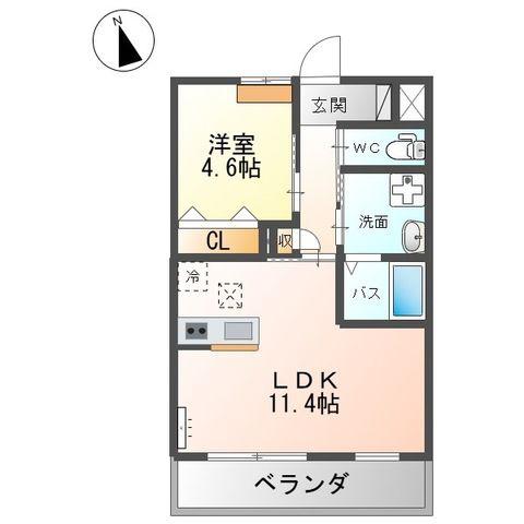 NOVEMBRE令和(1LDK/1階)の間取り写真