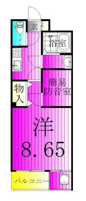 SKビル拾伍番館(1SK/2階)の間取り写真