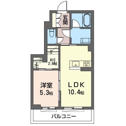 レオナイースト(1LDK/3階)の間取り写真