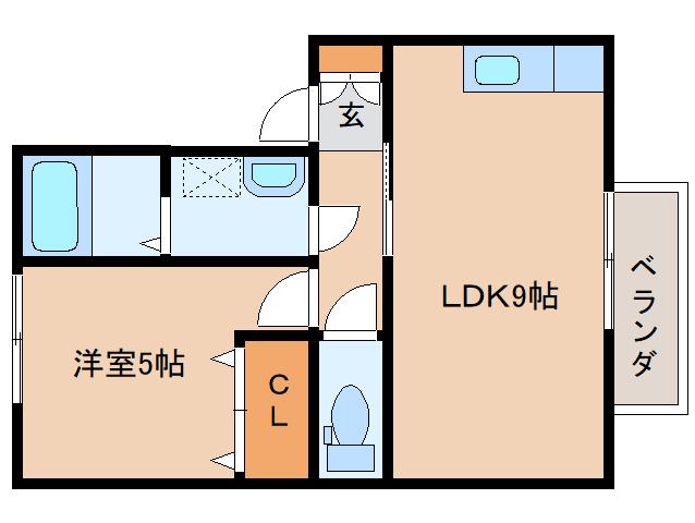 アトリオ・フラン B棟(1LDK/2階)の間取り写真