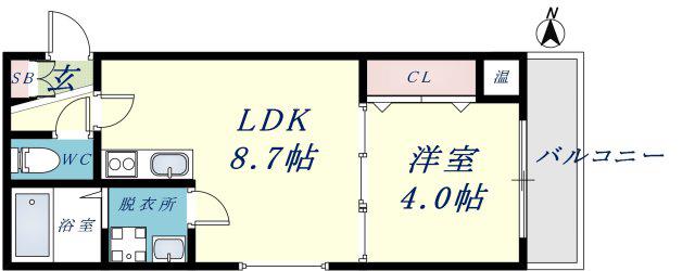 F MIRAI LUFT(1LDK/2階)の間取り写真
