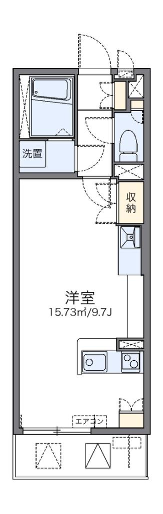 レオネクストアカツキウエスト(ワンルーム/2階)の間取り写真
