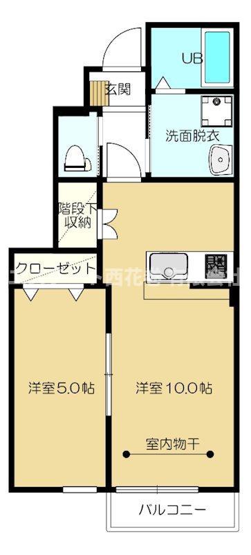 GRAND PARACE十二丁目I(1LDK/1階)の間取り写真