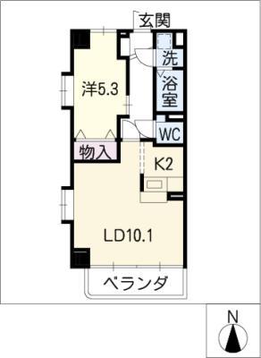 アーバンヒルズ城山(1LDK/4階)の間取り写真