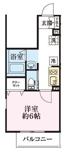 エルスタンザ東綾瀬(1K/1階)の間取り写真