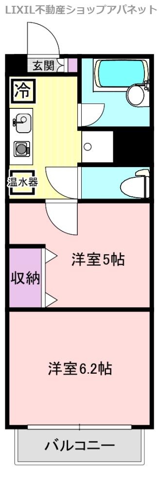 レジデンスカープ新潟(2K/4階)の間取り写真