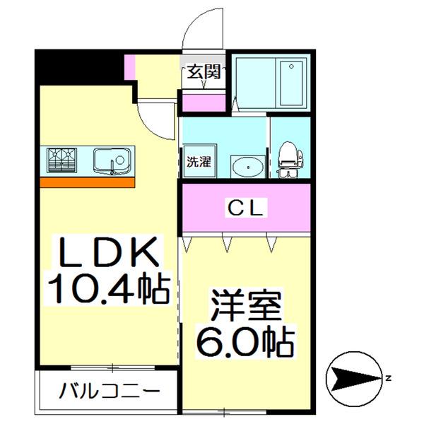 ABACASK(1LDK/1階)の間取り写真