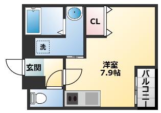 ステラウッド春日丘(1K/3階)の間取り写真