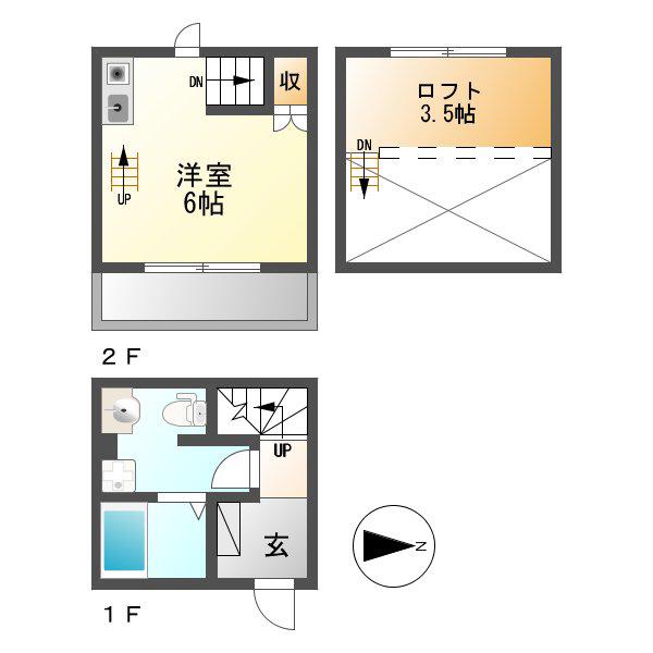 BROWNS(1K/1階)の間取り写真