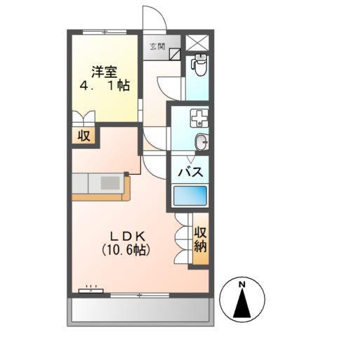 プランドール(1LDK/1階)の間取り写真