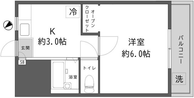 ミスティ(1K/2階)の間取り写真