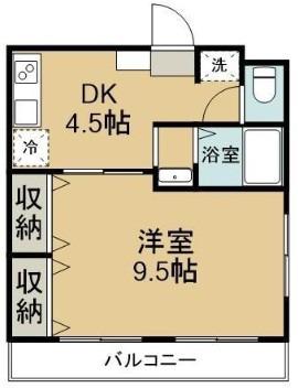 川崎医大西門前(1DK/2階)の間取り写真