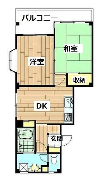 アビタ・ヌーボー(2DK/2階)の間取り写真