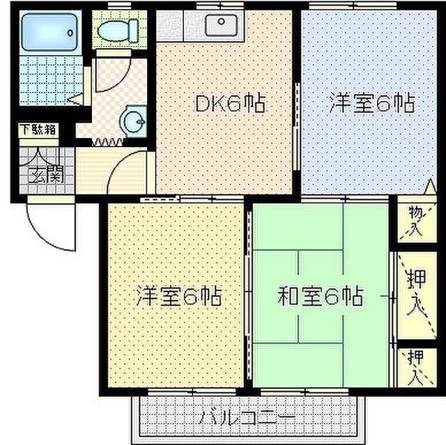 ディアス・クレペール(3DK/2階)の間取り写真