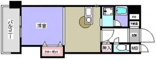 フレックス21久留米一番街(ワンルーム/5階)の間取り写真