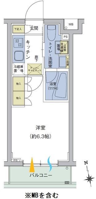 アジールコート品川中延(1K/1階)の間取り写真