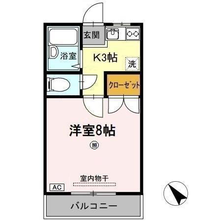 エステート野原(1K/1階)の間取り写真