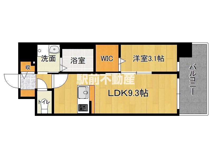 D.CLAREST MELDIA早良街道(1LDK/8階)の間取り写真