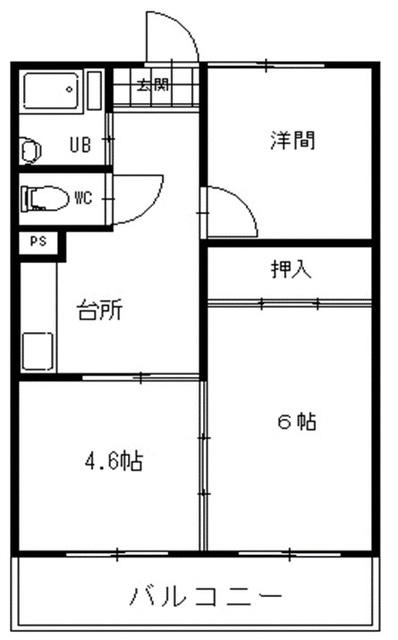 小田第一マンション(3DK/2階)の間取り写真