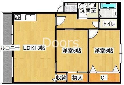 ウィンベルあかね(2LDK/1階)の間取り写真