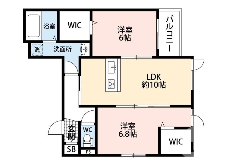 LA CASA SIESTAⅡ(2LDK/3階)の間取り写真