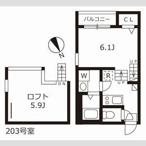 クレール城西(1K/1階)の間取り写真