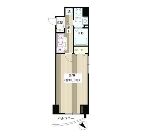 エスペラル池袋(1K/2階)の間取り写真