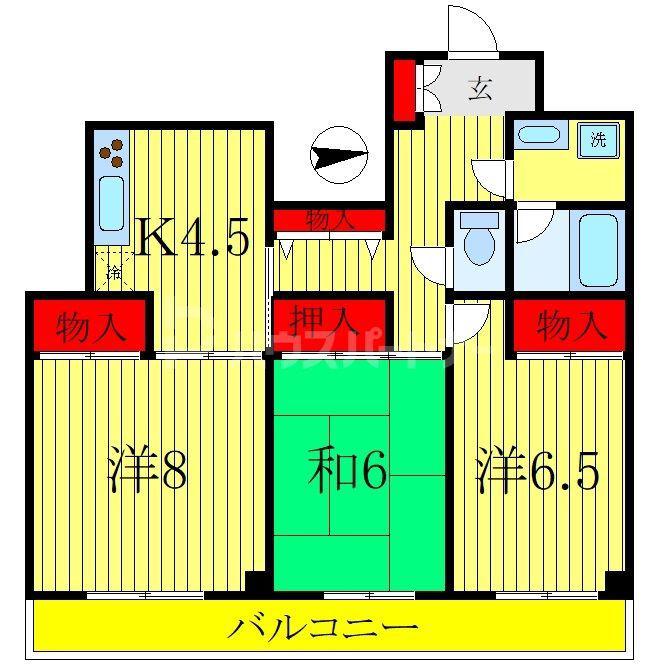 セジュール壱番館(3K/5階)の間取り写真