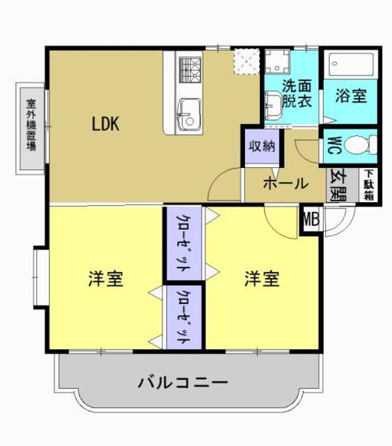 レザンス昭栄(2LDK/3階)の間取り写真
