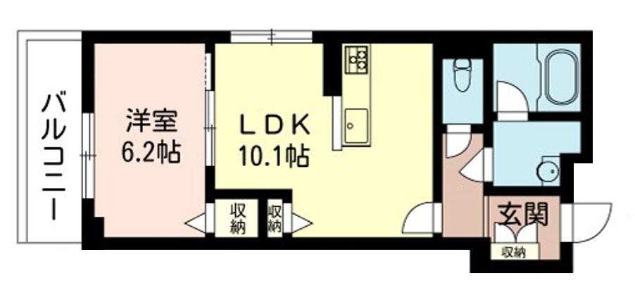 ウェルデンス根岸(1LDK/2階)の間取り写真